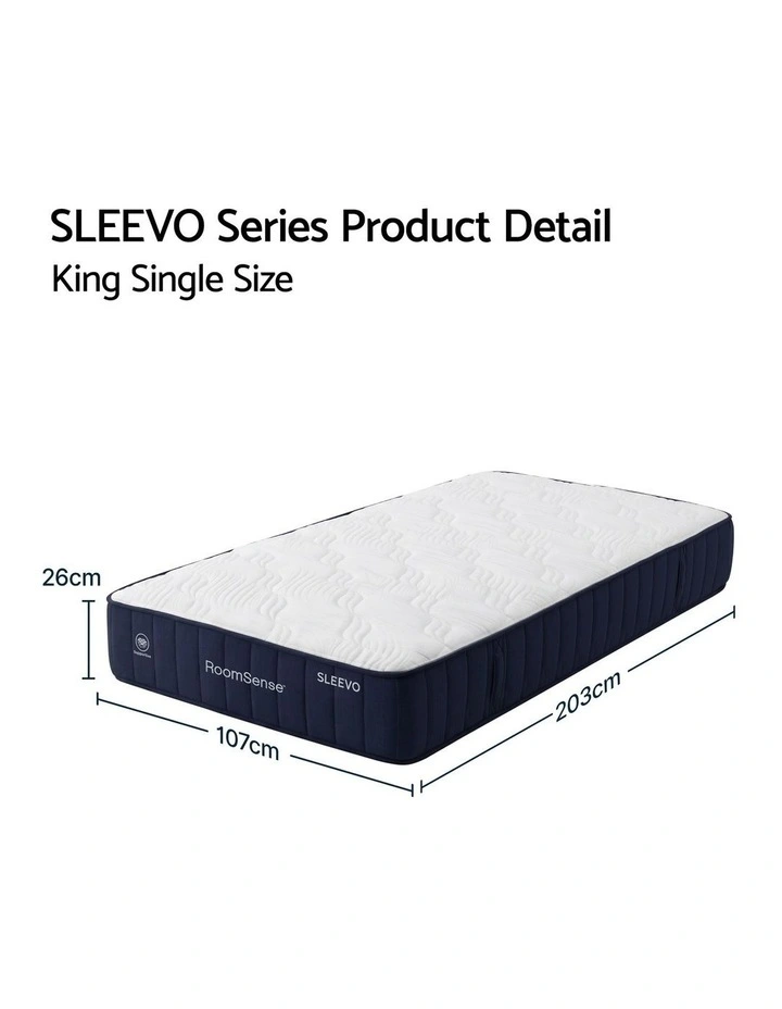 RoomSense King Single Mattress 26cm, Firm Orthopedic Pocket Spring Hybrid, Back Pain Relief image 2