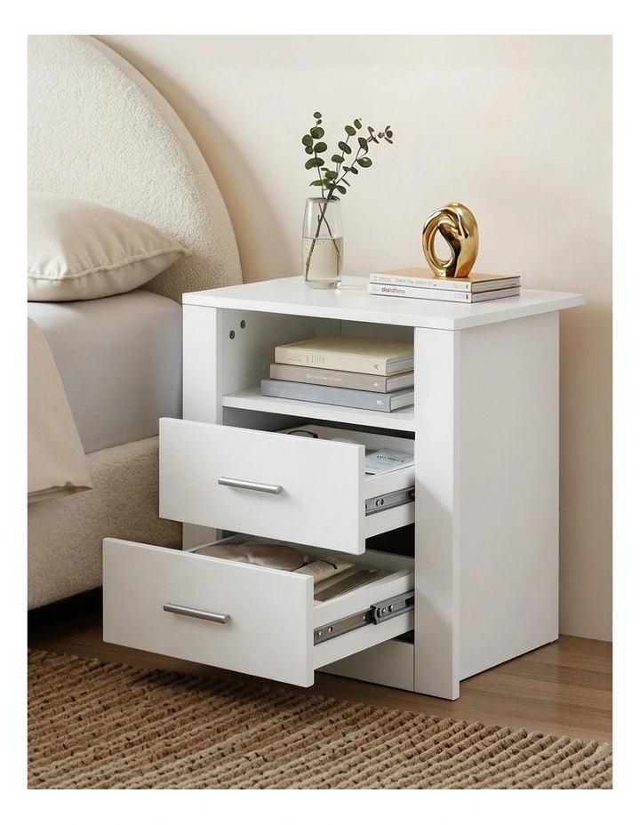 Artiss Queen Gas Lift Bed Frame with Storage & 2-Drawer Bedside Table Set Boucle Fabric image 5
