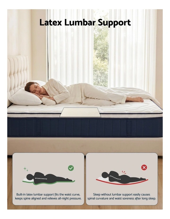 RoomSense Queen Mattress 30cm, Medium Firm Hybrid, Latex Lumbar Support, Pocket Spring image 3