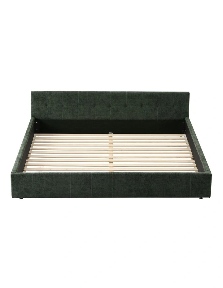 Artiss King Bed Frame Chenille Heavy Duty Platform Base Green 300kg Support No Box Spring Needed image 3