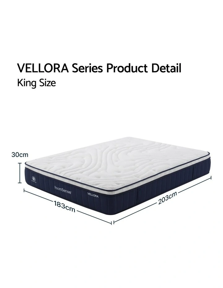 RoomSense King Mattress 30cm, Medium Firm Hybrid, Latex Lumbar Support, Pocket Spring image 6