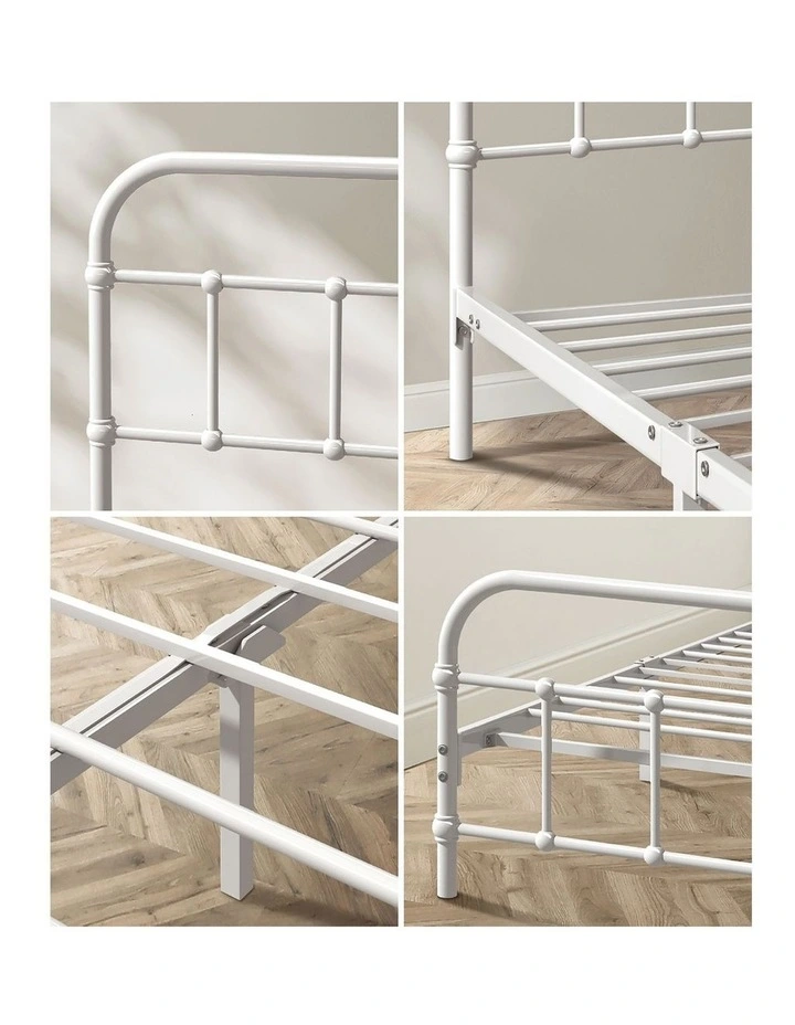 Oikiture Bed Frame Metal Bed Base Double Size Bed Platform White image 6