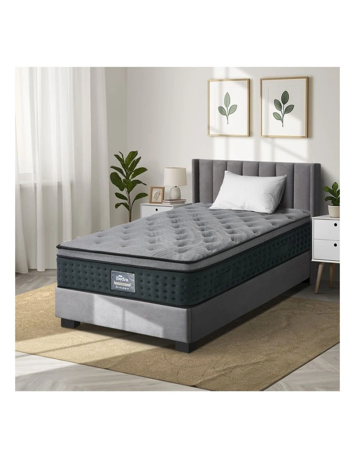 Bedra Single Mattress Euro Top Spring Medium Firm Motion Isolation 34cm image 4