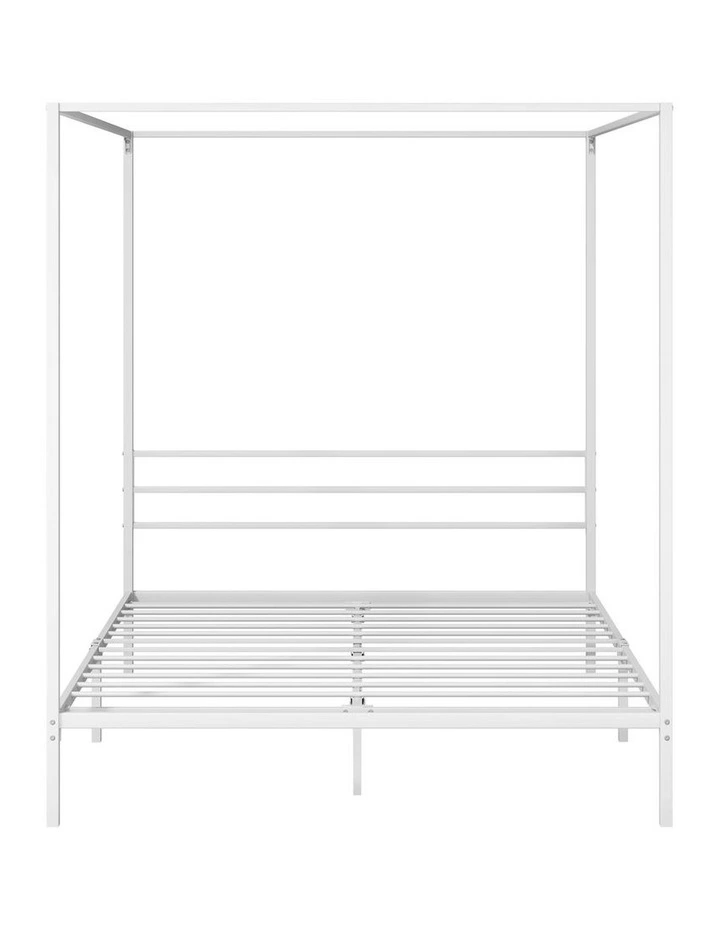 Oikiture Metal Canopy Bed Frame Queen Size Beds Platform White image 2