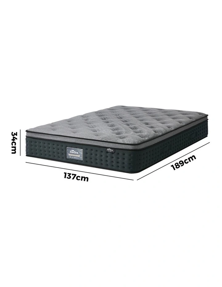 Bedra Double Mattress Euro Top Spring Medium Firm Motion Isolation 34cm image 3