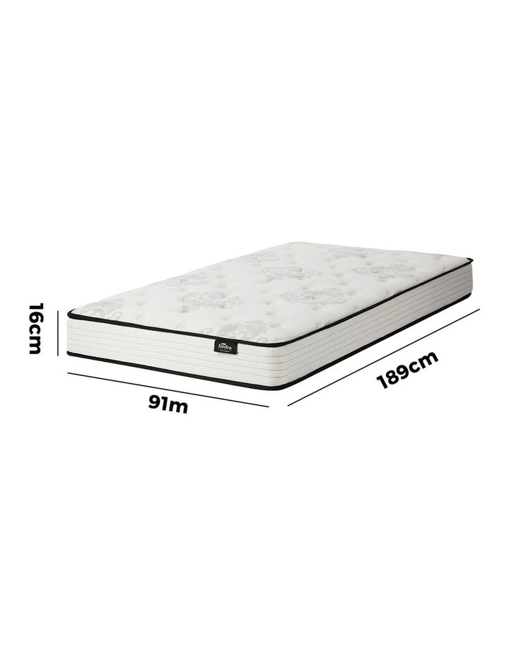Bedra Single Mattress Bonnell Spring Foam Bed Medium Firm Breathable 16cm image 3