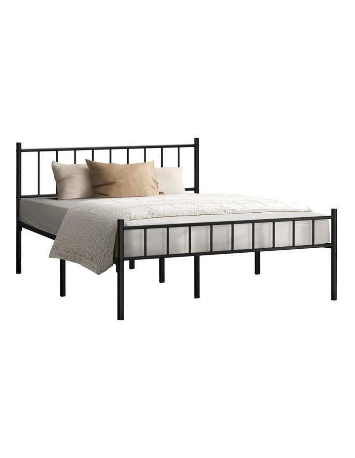 Oikiture Bed Frame Queen Size Metal Base Platform Foundation Black image 1