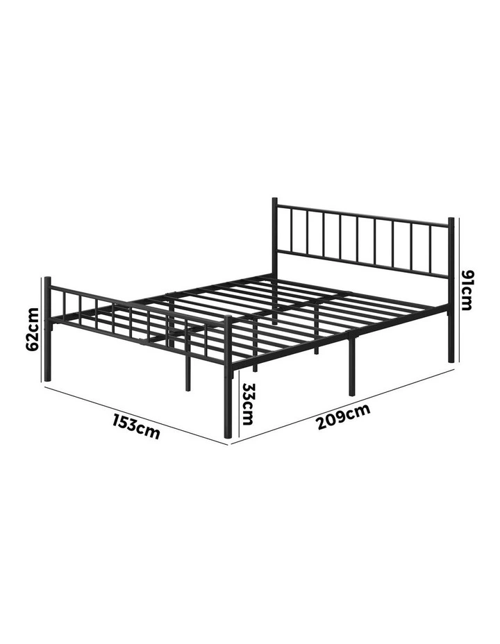 Oikiture Bed Frame Queen Size Metal Base Platform Foundation Black image 3
