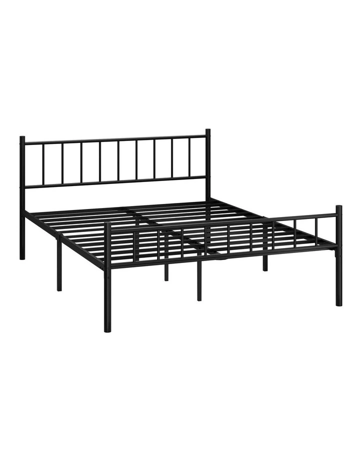 Oikiture Bed Frame Queen Size Metal Base Platform Foundation Black image 5