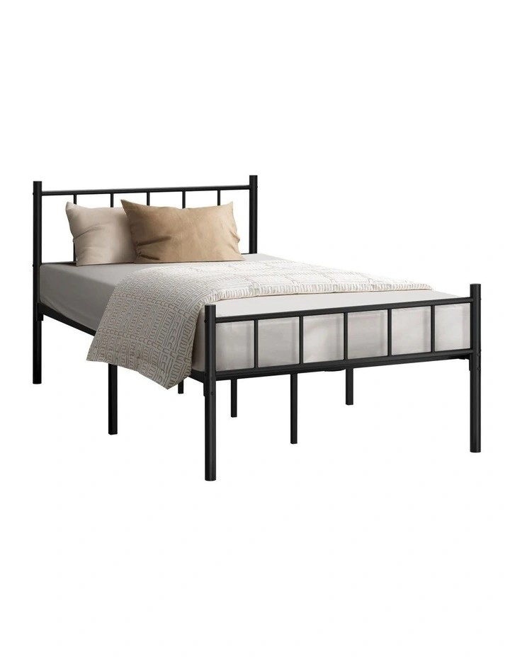 Oikiture Bed Frame King Single Metal Base Platform Foundation Black image 1