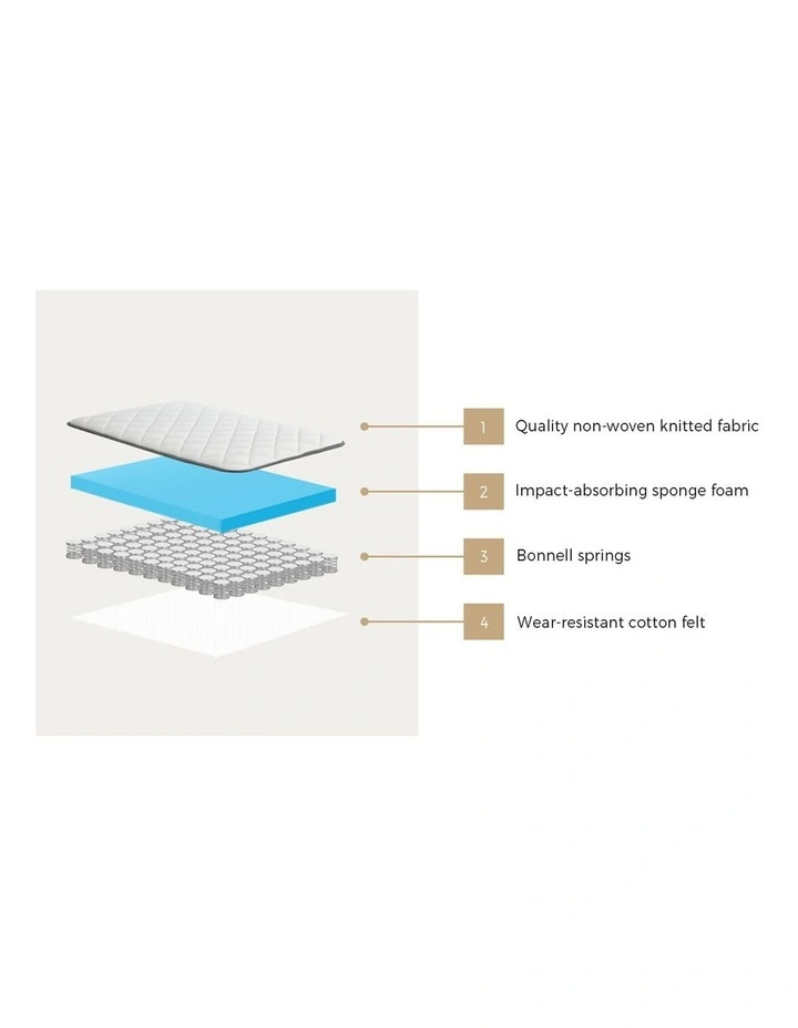 Bedra Baby Cot Mattress Bonnell Spring Foam Kids Bed Edge Breathable 13cm image 6