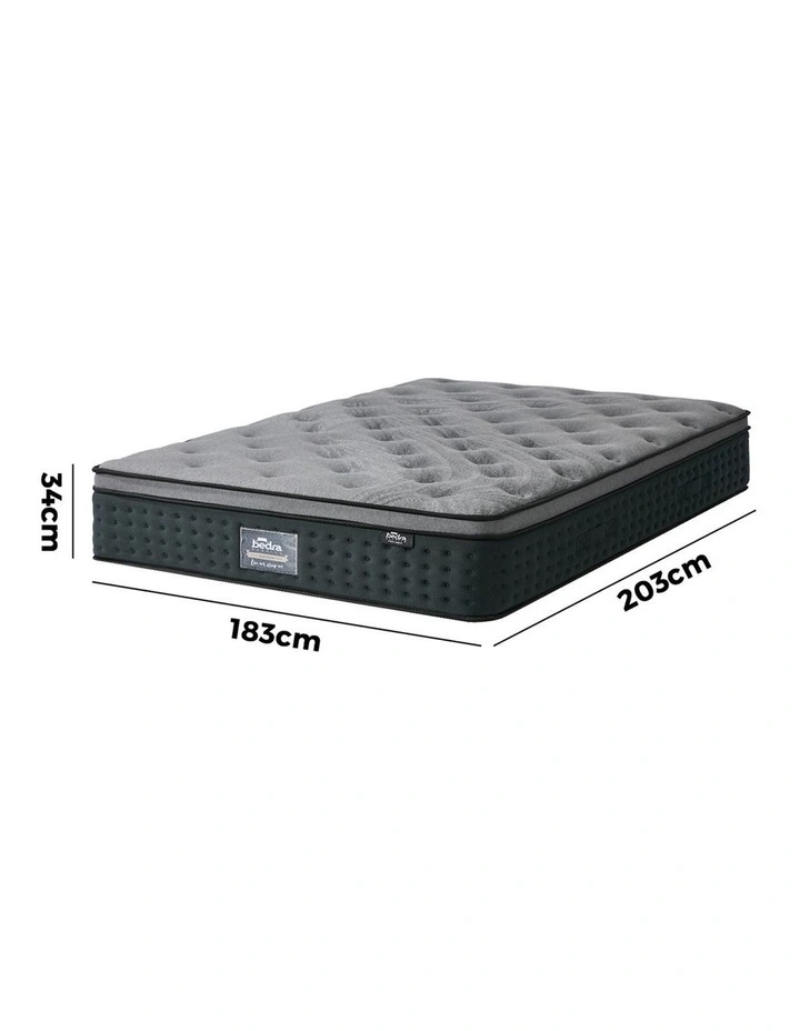 Bedra King Mattress Euro Top Spring Medium Firm Motion Isolation 34cm image 5