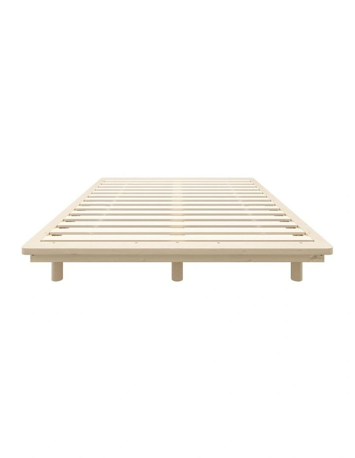 Oikiture Bed Frame Double Size Wooden Bed Base Timber Floating Beds image 2