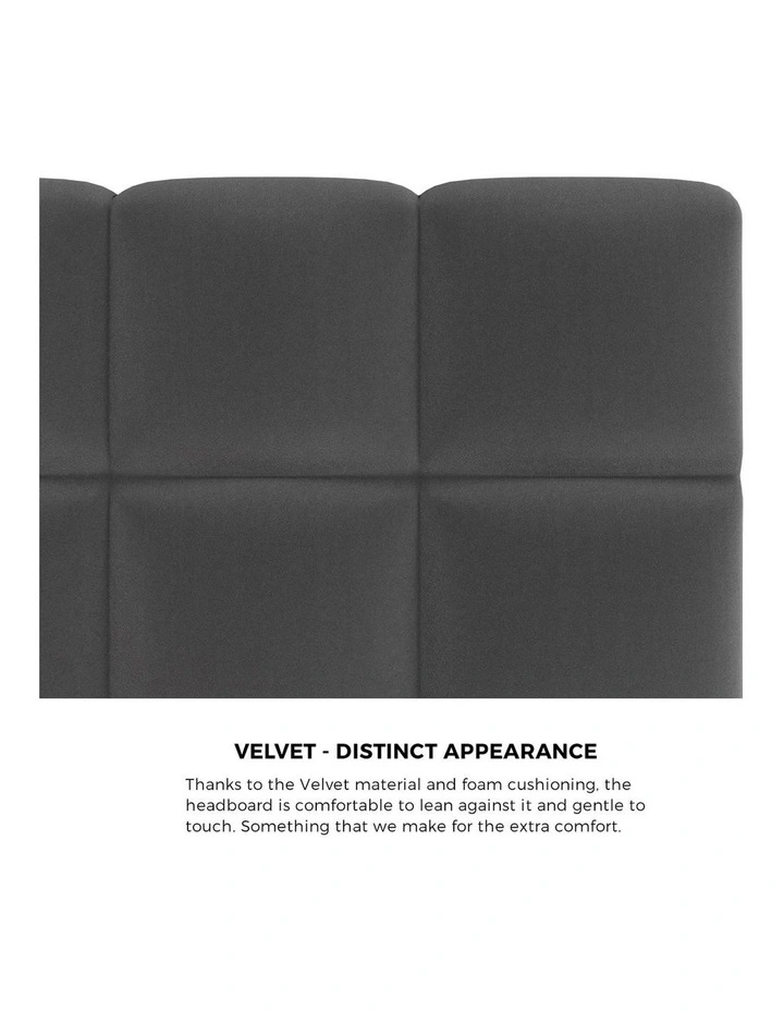Oikiture Bed Frame Queen Size Tufted Headboard Grey Velvet image 6