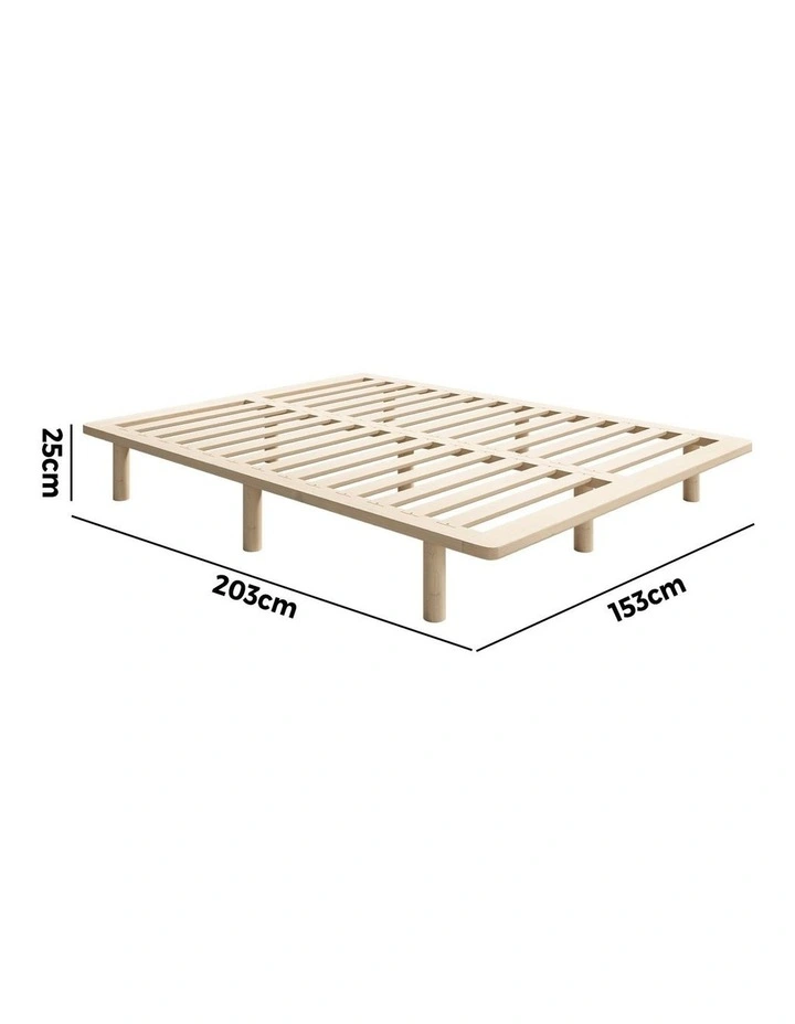 Oikiture Bed Frame Queen Size Wooden Bed Base Platform Timber image 3