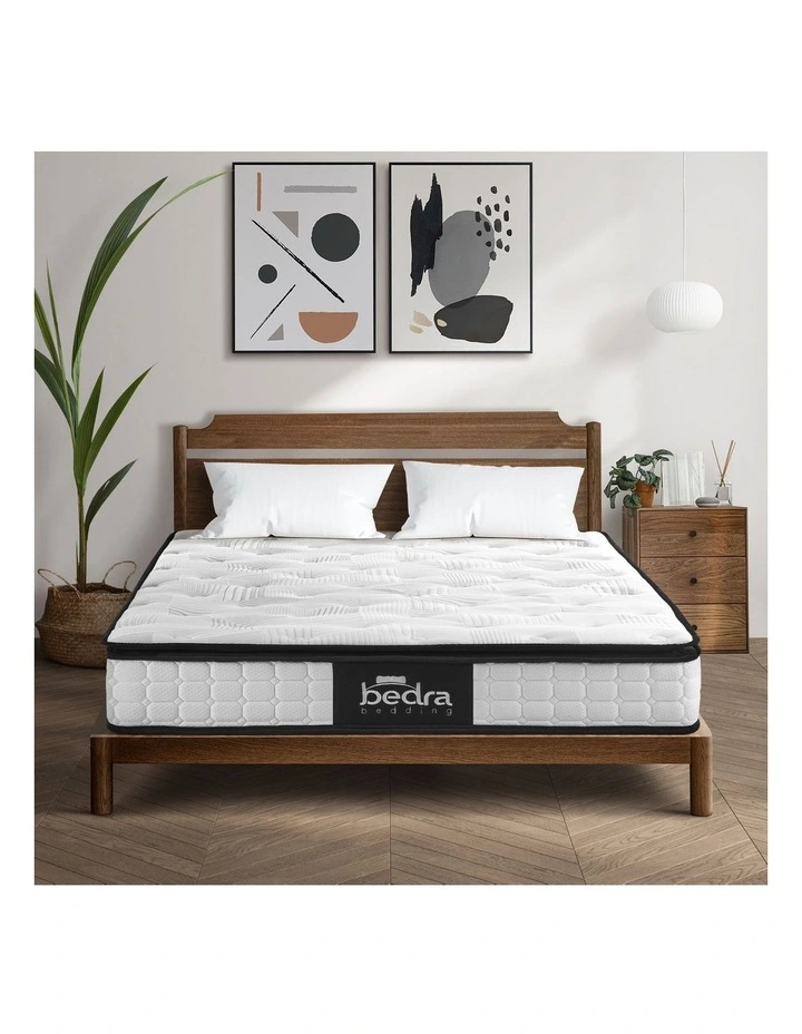 Bedra 22CM Double Mattress Cool Gel Foam Bonnell Spring with Pillows image 4