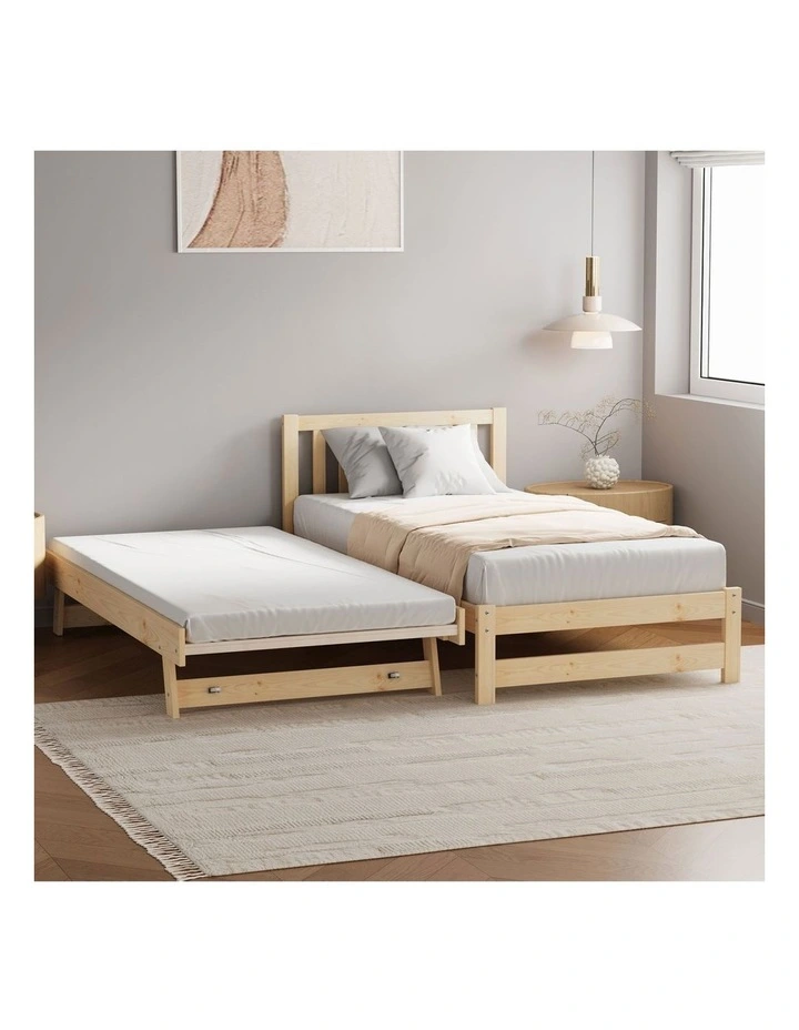Oikiture Kids Wooden Bed Frame Single Montessori Pine Timber House Platform Base image 4