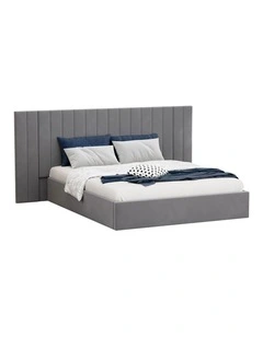 Oikiture Bed Frame Queen Size Gas Lift Storage Base Oversized Headboard Velvet