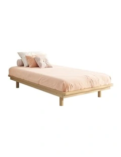 Oikiture Bed Frame Single Size Wooden Bed Base Timber Floating Beds