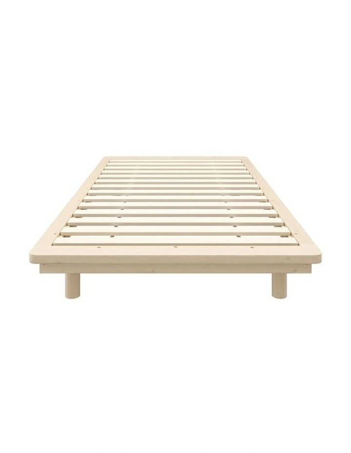 Oikiture Bed Frame Single Size Wooden Bed Base Timber Floating Beds image 2