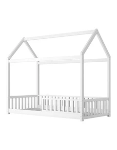 Oikiture Bed Frame Kids Wooden Single Timber House Frame