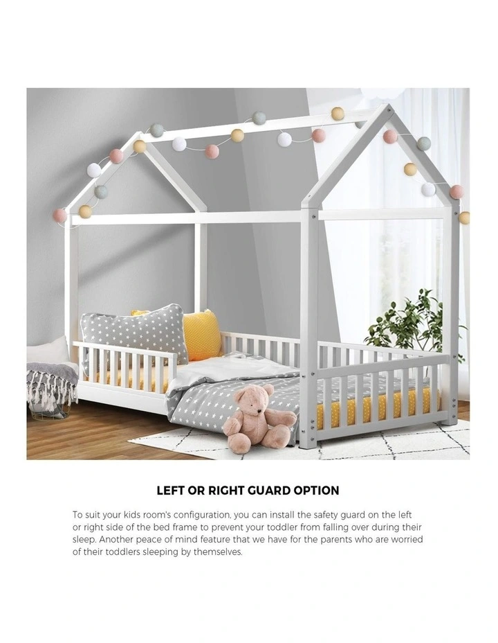 Oikiture Bed Frame Kids Wooden Single Timber House Frame image 7