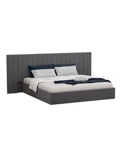 Oikiture Bed Frame King Size Gas Lift Storage Base Oversized Headboard Velvet