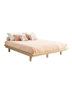 Oikiture Bed Frame Queen Size Wooden Timber Bed Base Floating Beds