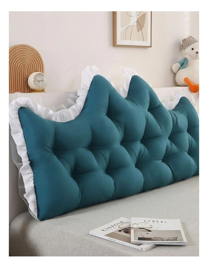 SOGA 2x150cm Crown Pillows Tufted Teal Headboard Cushion Set image 4
