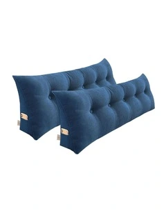 SOGA 2X 150cm Blue Triangular Wedge Bed Pillow Headboard Backrest Bedside Tatami Cushion Home Dcor