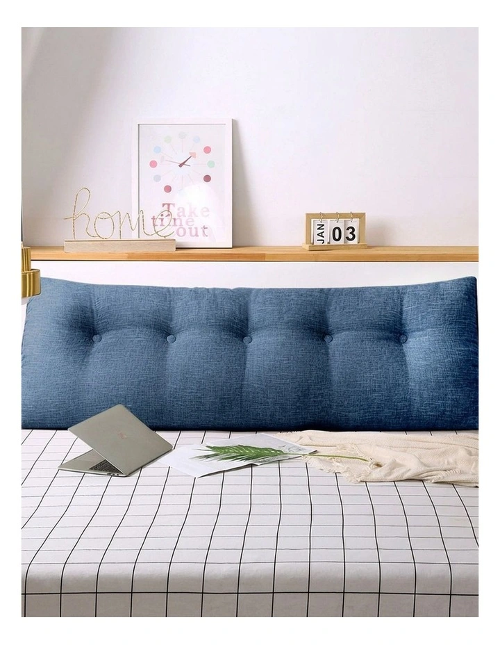 SOGA 2X 150cm Blue Triangular Wedge Bed Pillow Headboard Backrest Bedside Tatami Cushion Home Dcor image 2