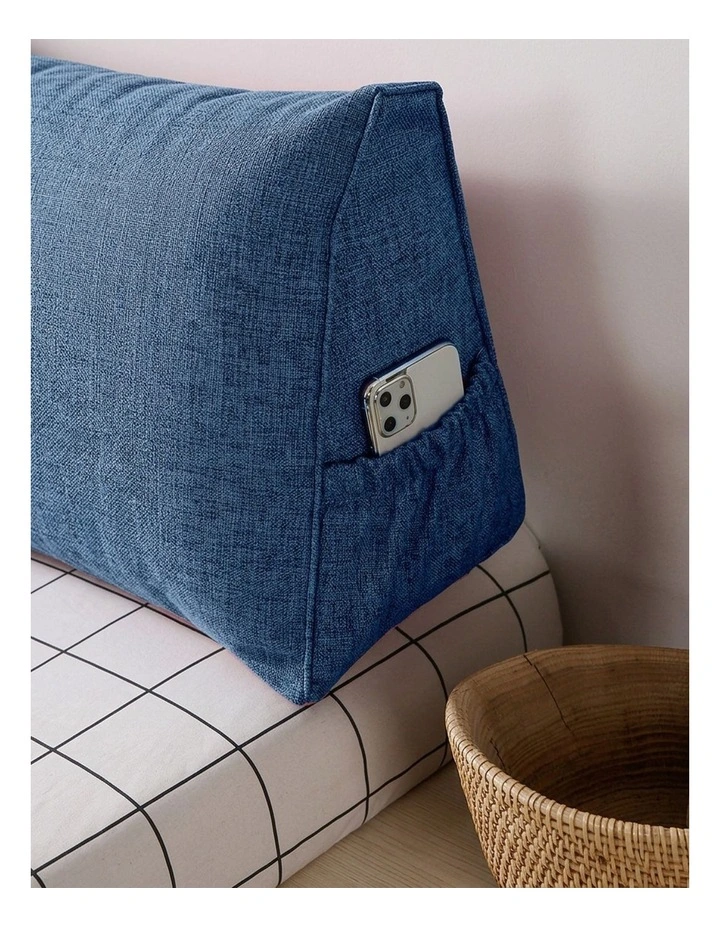 SOGA 2X 150cm Blue Triangular Wedge Bed Pillow Headboard Backrest Bedside Tatami Cushion Home Dcor image 6
