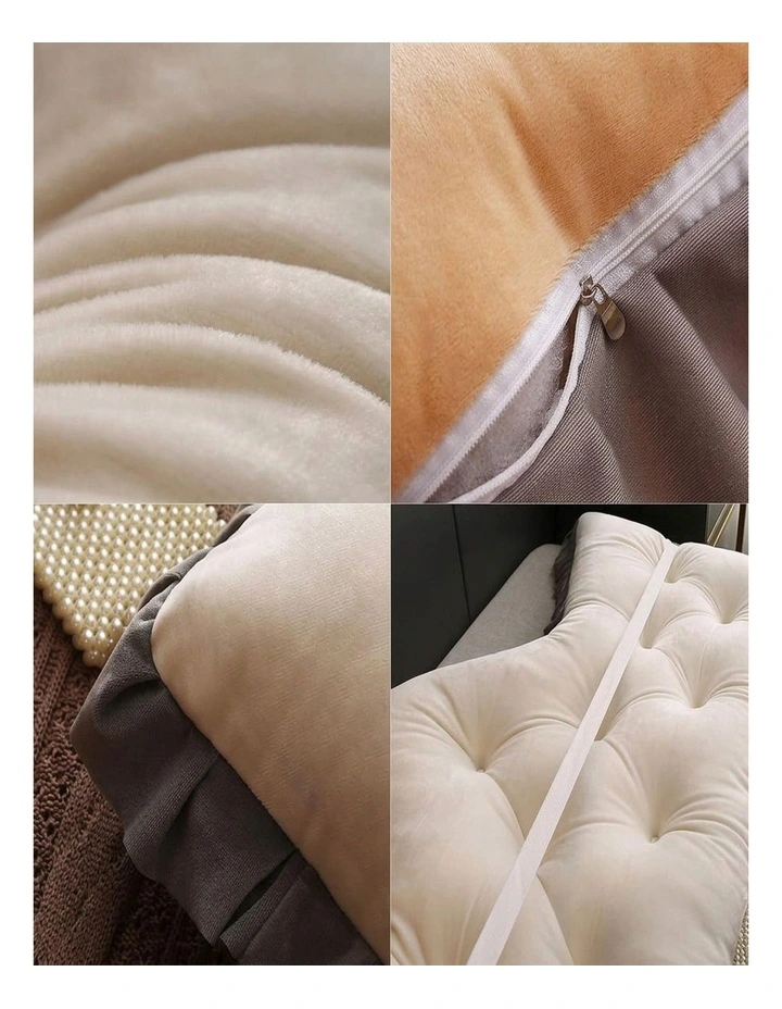 SOGA 2x 150cm Crown Pillow Tufted Cream Headboard Cushion for Bed image 6