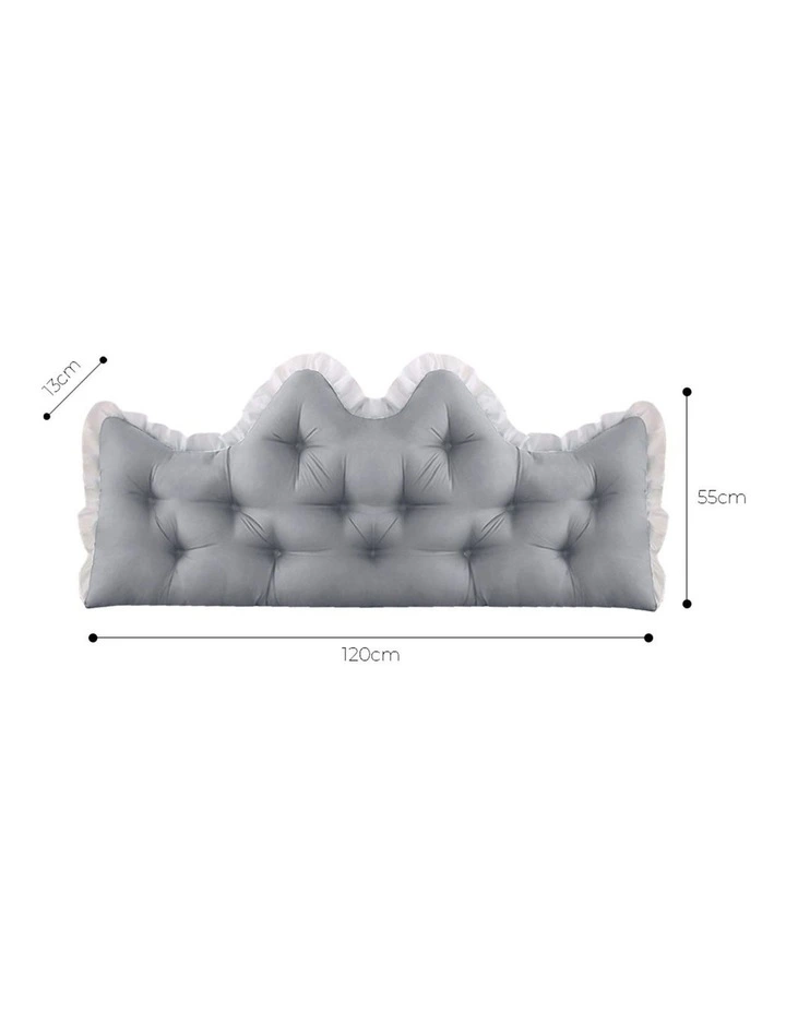 SOGA 2x120cm Crown Pillows Tufted Light Grey Headboard Cushion Set image 5