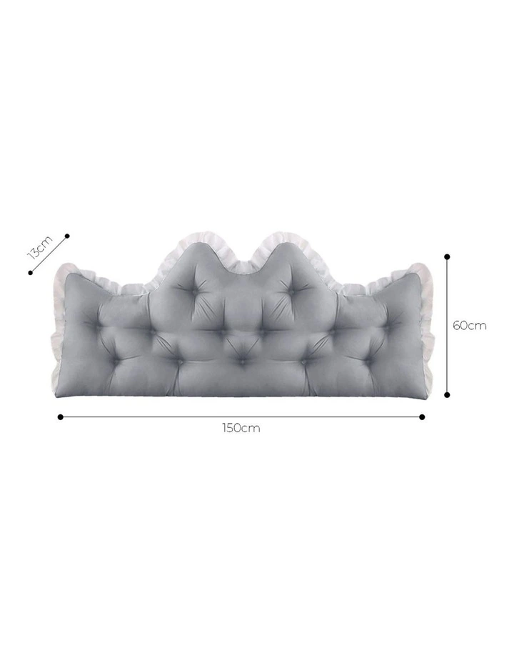 SOGA 2x 150cm Crown Pillows Tufted Light Grey Headboard Cushion Set image 5
