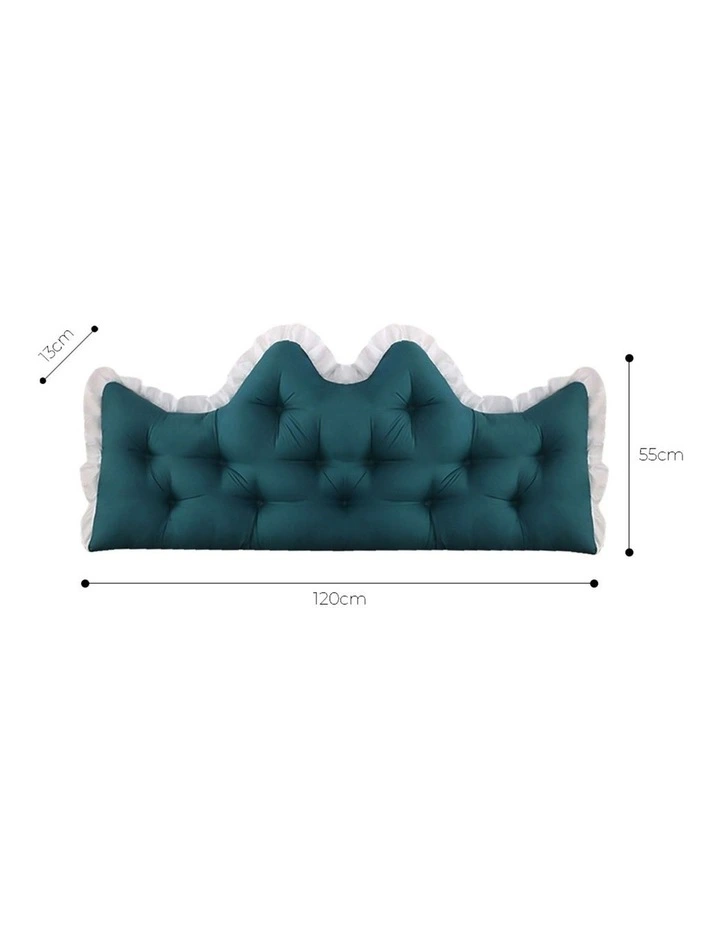 SOGA 2x120cm Crown Pillows Tufted Teal Headboard Cushion Set image 4