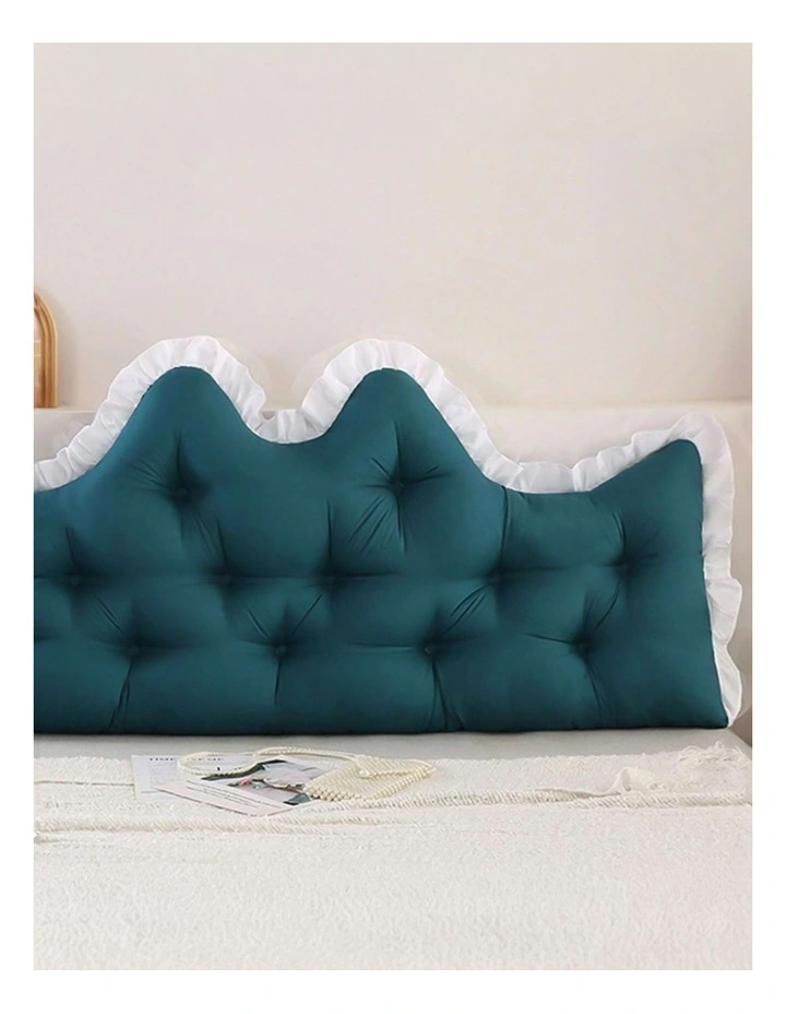 SOGA 2x120cm Crown Pillows Tufted Teal Headboard Cushion Set image 6