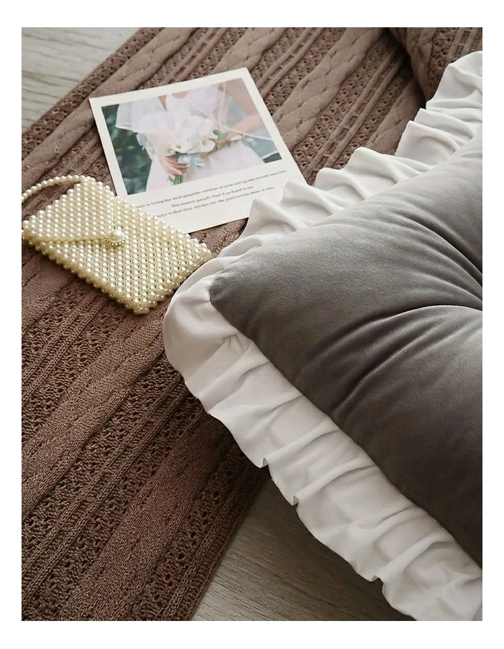 SOGA 2X 90cm Crown Pillows Tufted Grey Headboard Cushion Set image 3