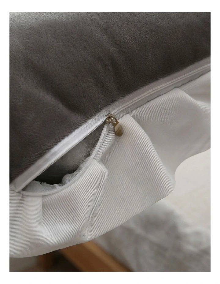 SOGA 2X 90cm Crown Pillows Tufted Grey Headboard Cushion Set image 4