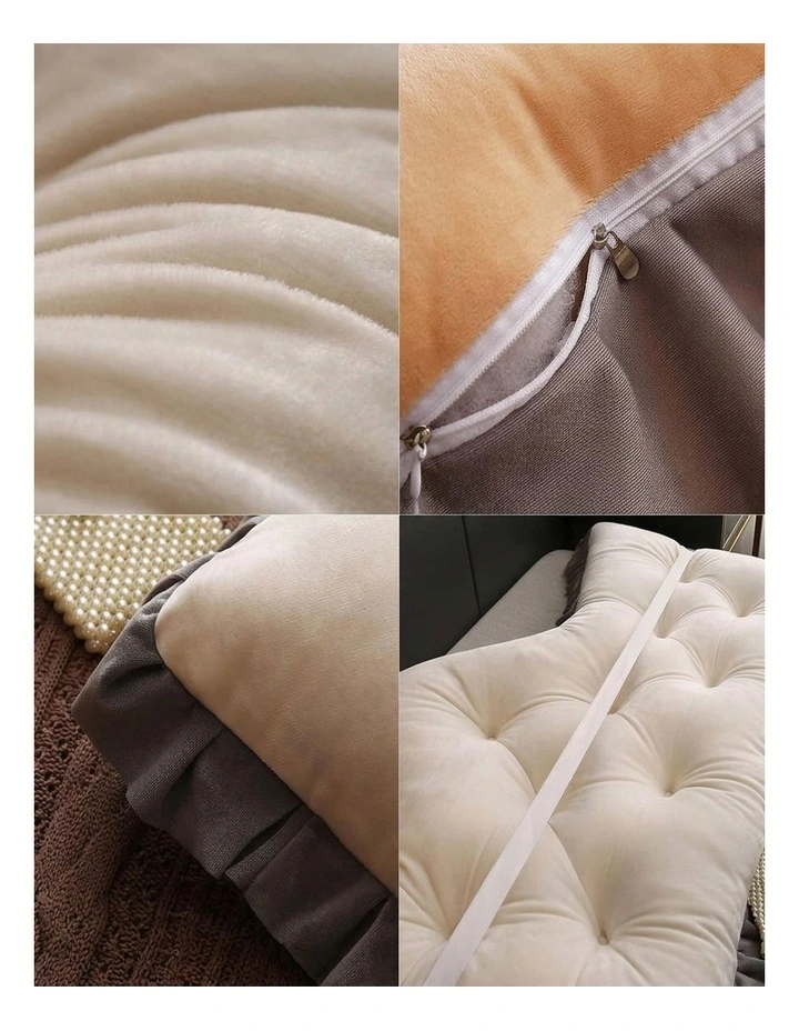 SOGA 2X 90cm Crown Pillow Tufted Cream Headboard Cushion for Bed image 5