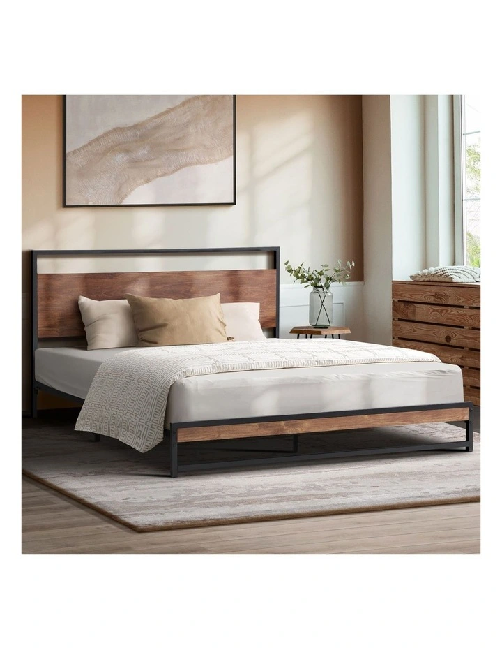 Oikiture Metal Bed Frame King Size Beds Base Platform Wood image 4