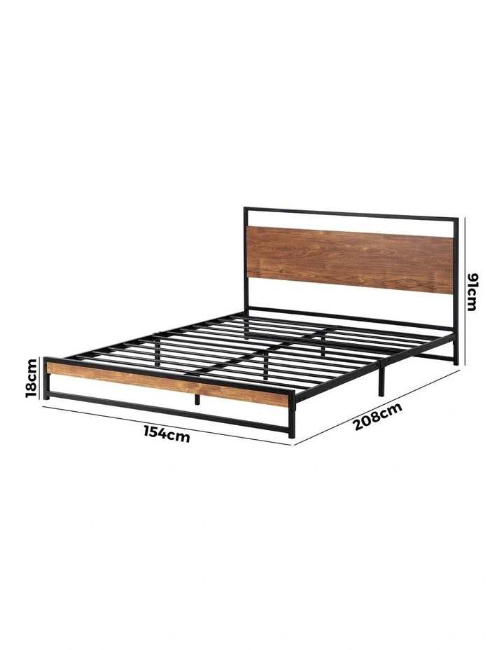 Oikiture Metal Bed Frame Queen Size Beds Base Platform Wood image 3