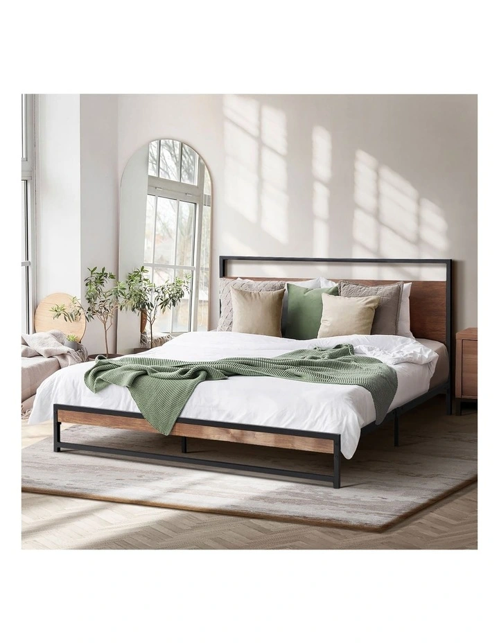 Oikiture Metal Bed Frame Queen Size Beds Base Platform Wood image 7
