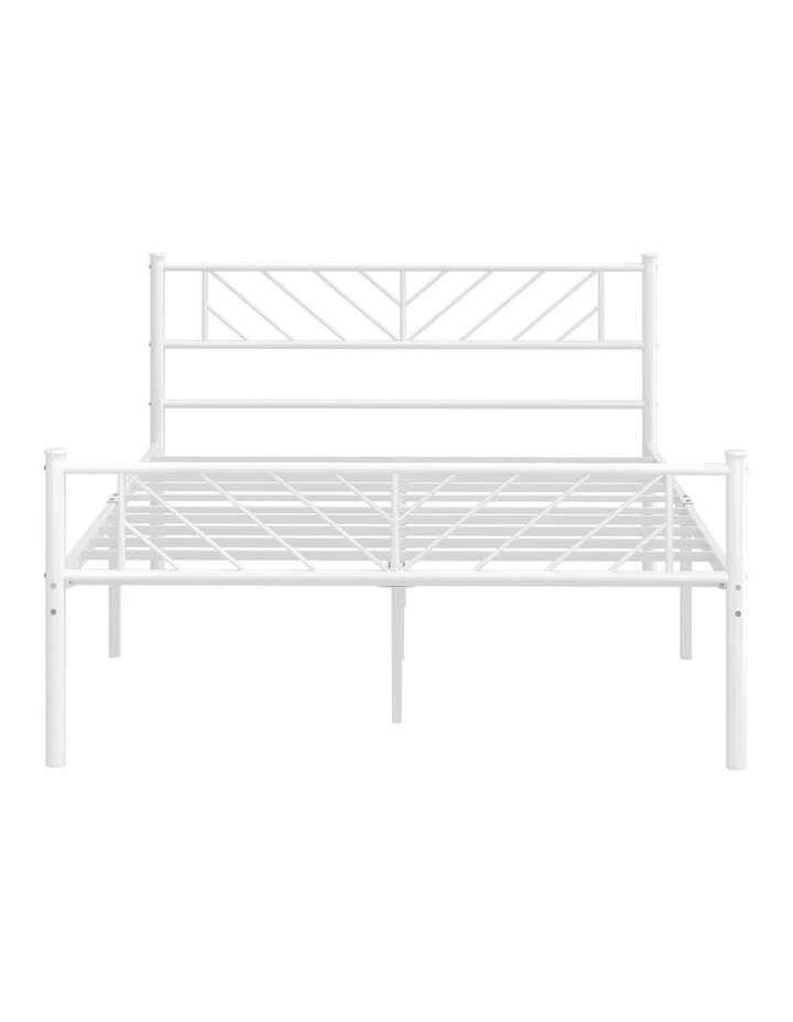 Oikiture Metal Bed Frame Double Size Metal Base Mattress Platform White image 2