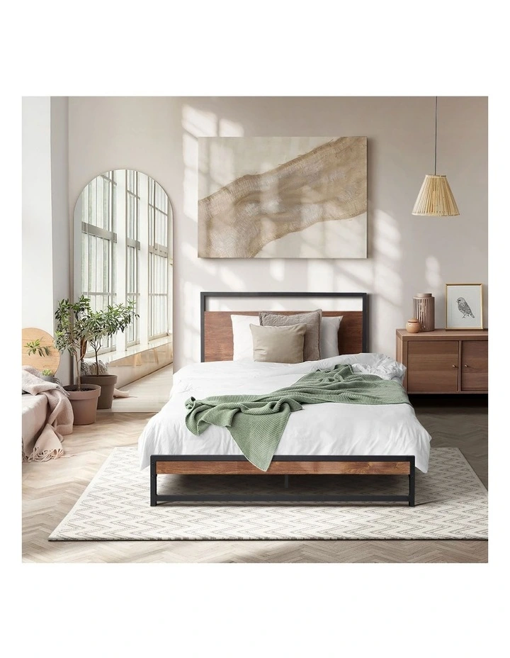 Oikiture Metal Bed Frame Single Size Beds Base Platform Wood image 5