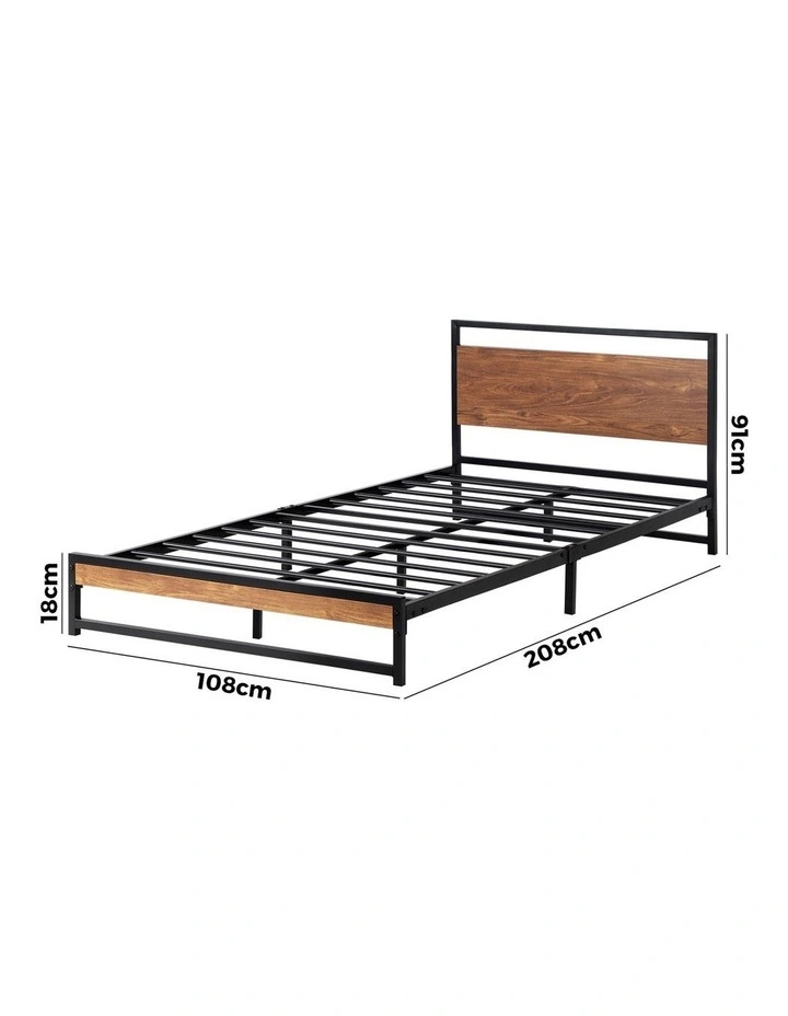 Oikiture Metal Bed Frame King Single Size Beds Base Platform Wood image 3