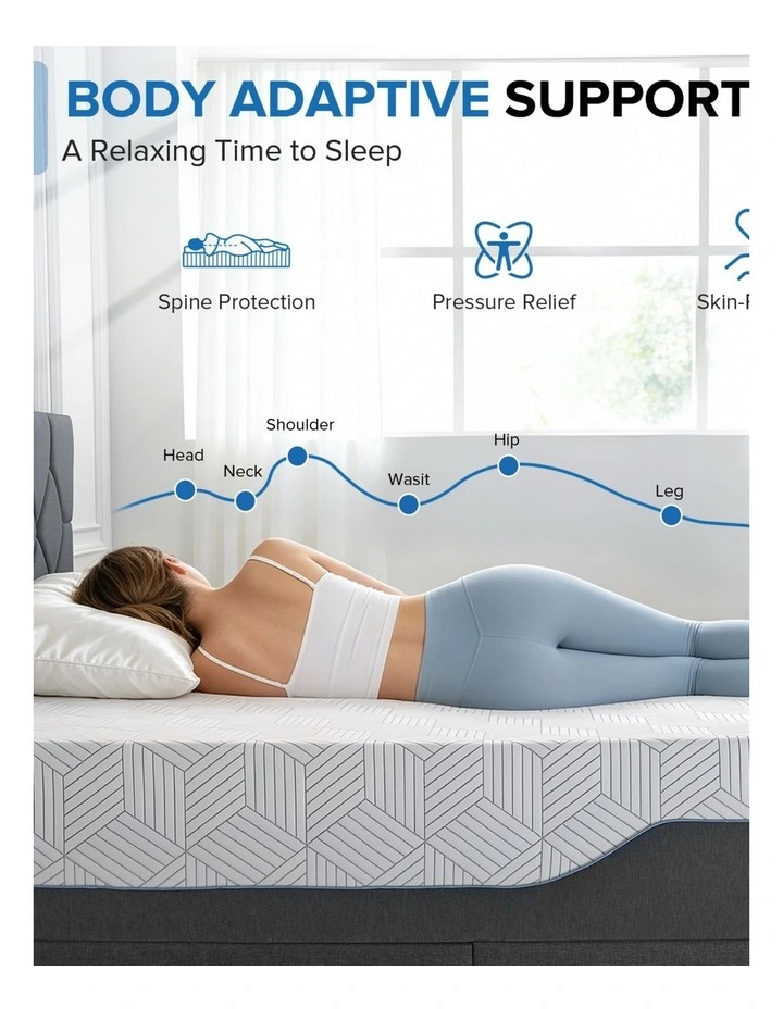 25cm Thick Gel-Infused Cooling Memory Foam Mattress, Medium Mattress in a Box image 6