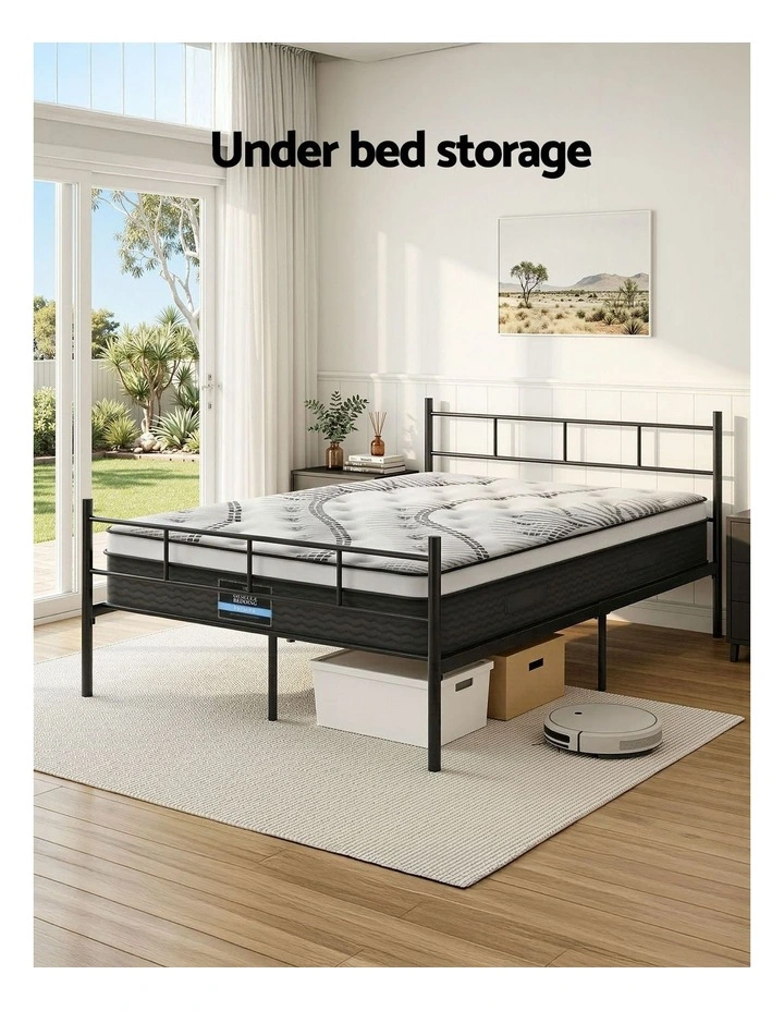 Artiss Bed Frame Double Metal Bed Frames SOL with Mattress image 5