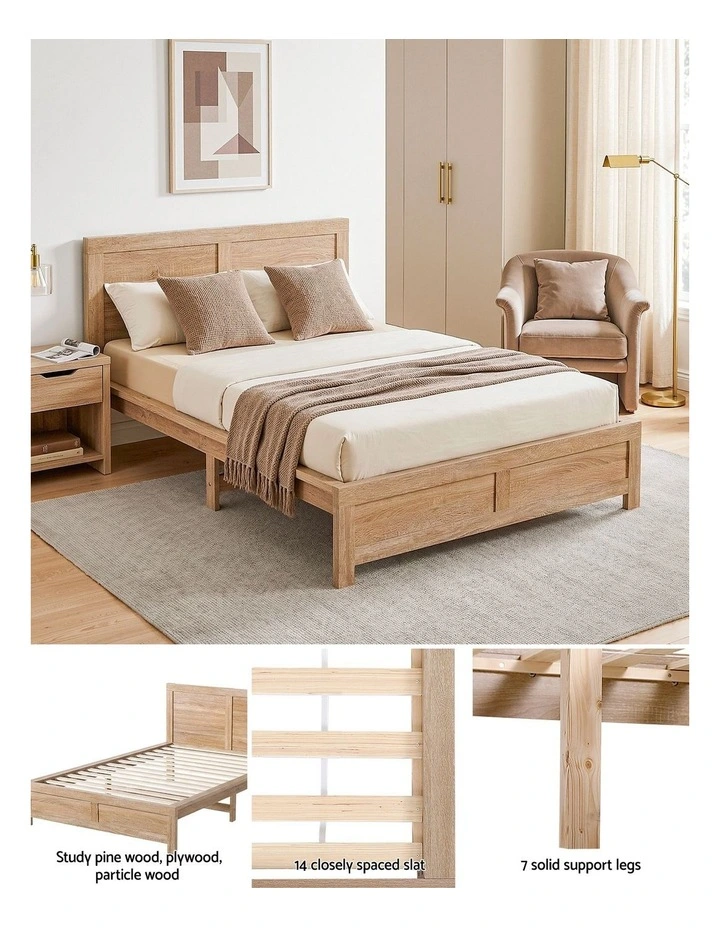 Artiss King Single Bed Frame Wooden Bed Base image 7