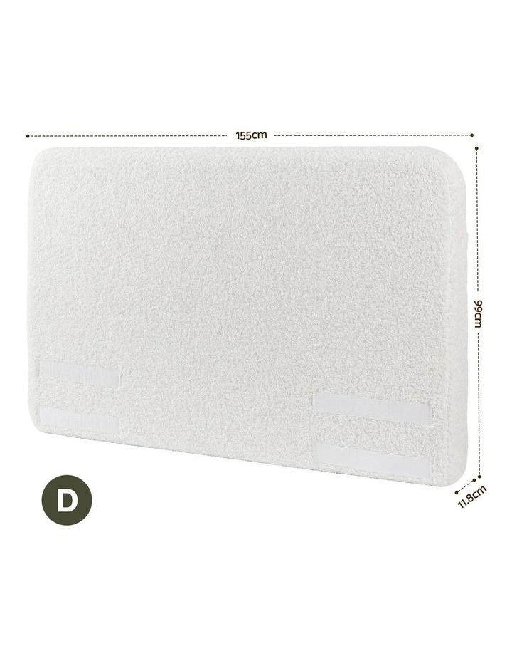 Artiss Double Boucle Fabric Headboard 155cm Wide Removable Washable Cover image 3